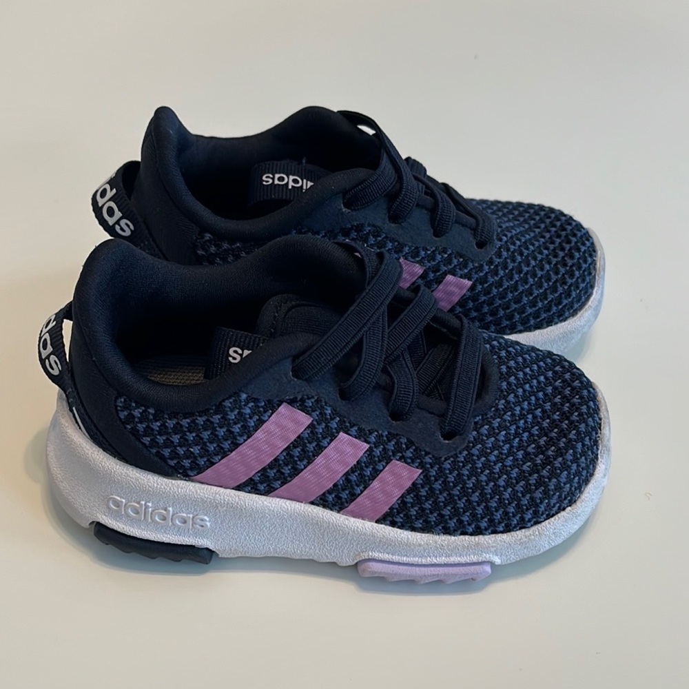Adidas toddler size 4 navy blue and purple sneaker